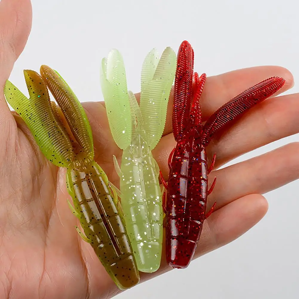 

10pcs Lure Soft Bait Portable Shrimp Type Soft Worm Fishing Lead Head Hook Fishing Tackle Accessories For Freshwater Seawater