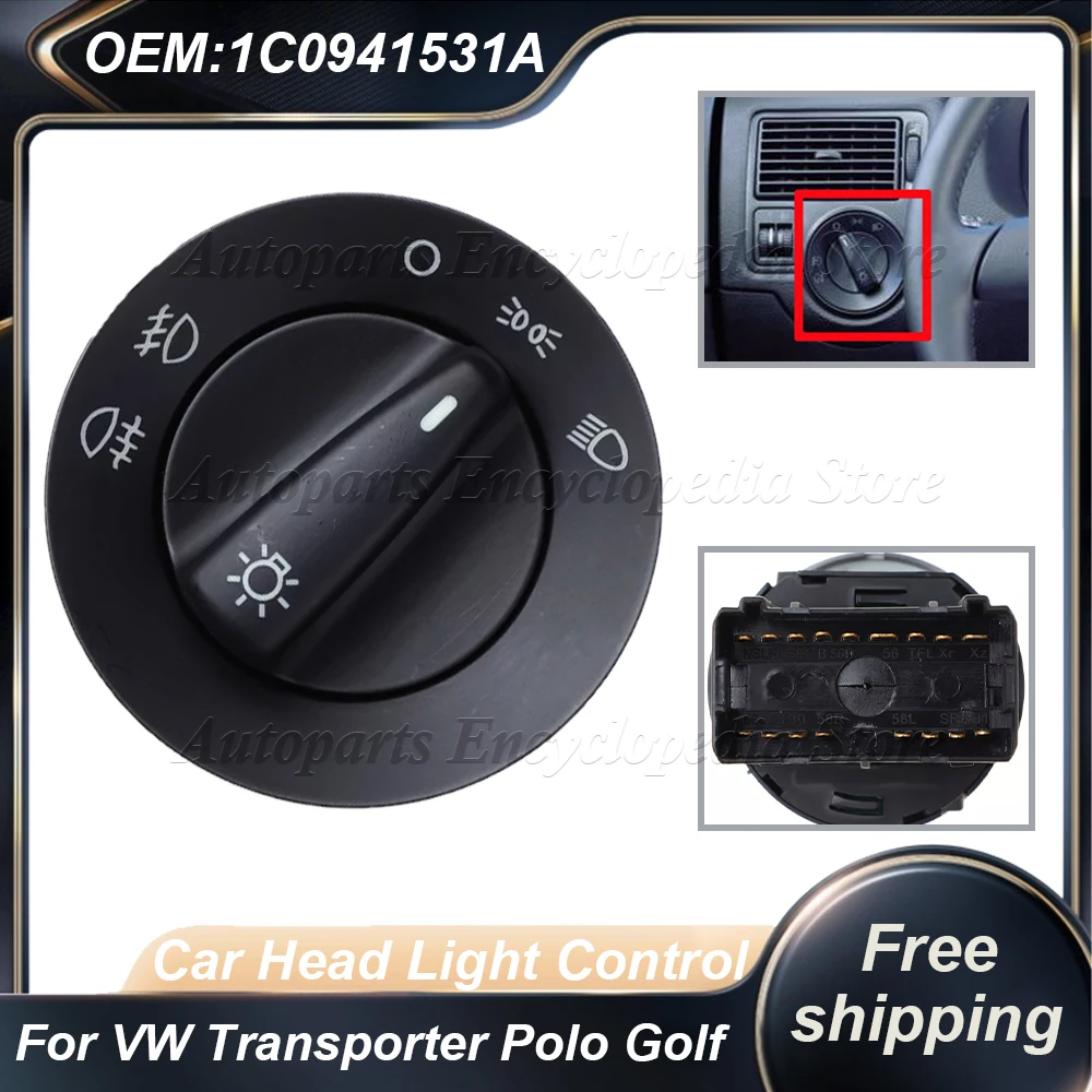 

Для VW AL Transporter T5 Polo Bora Golf Lupo Beetle Passat Sharan 1C 0941531 Ручка управления противотуманными фарами автомобиля
