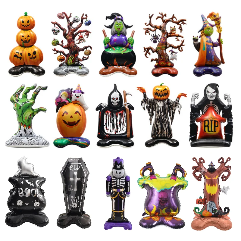 

4D Halloween Balloon Inflate Standing Ghost Witch Tombstone Guard Dead Tree Pumpkin Incense Burner Party Decoration Airballoon