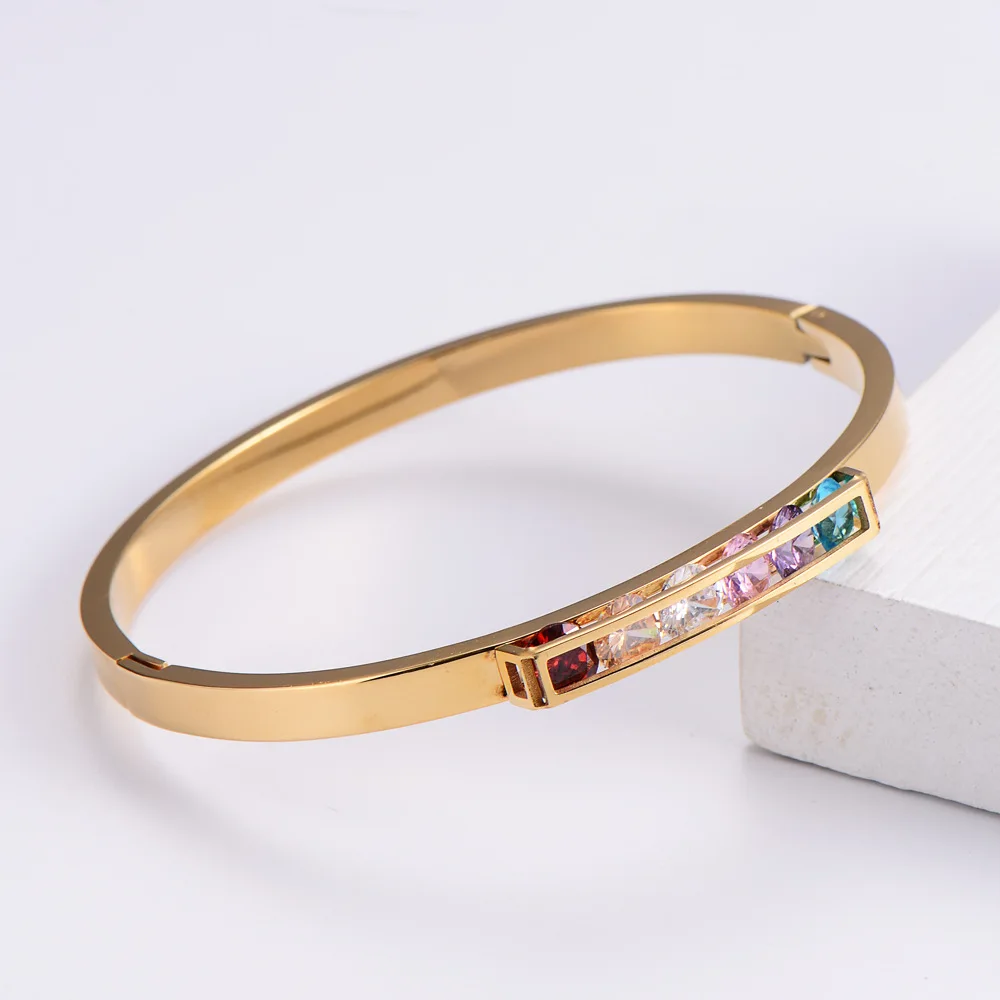 

New fashion all-match colorful diamond simple bracelet simple light luxury European and American style jewelry