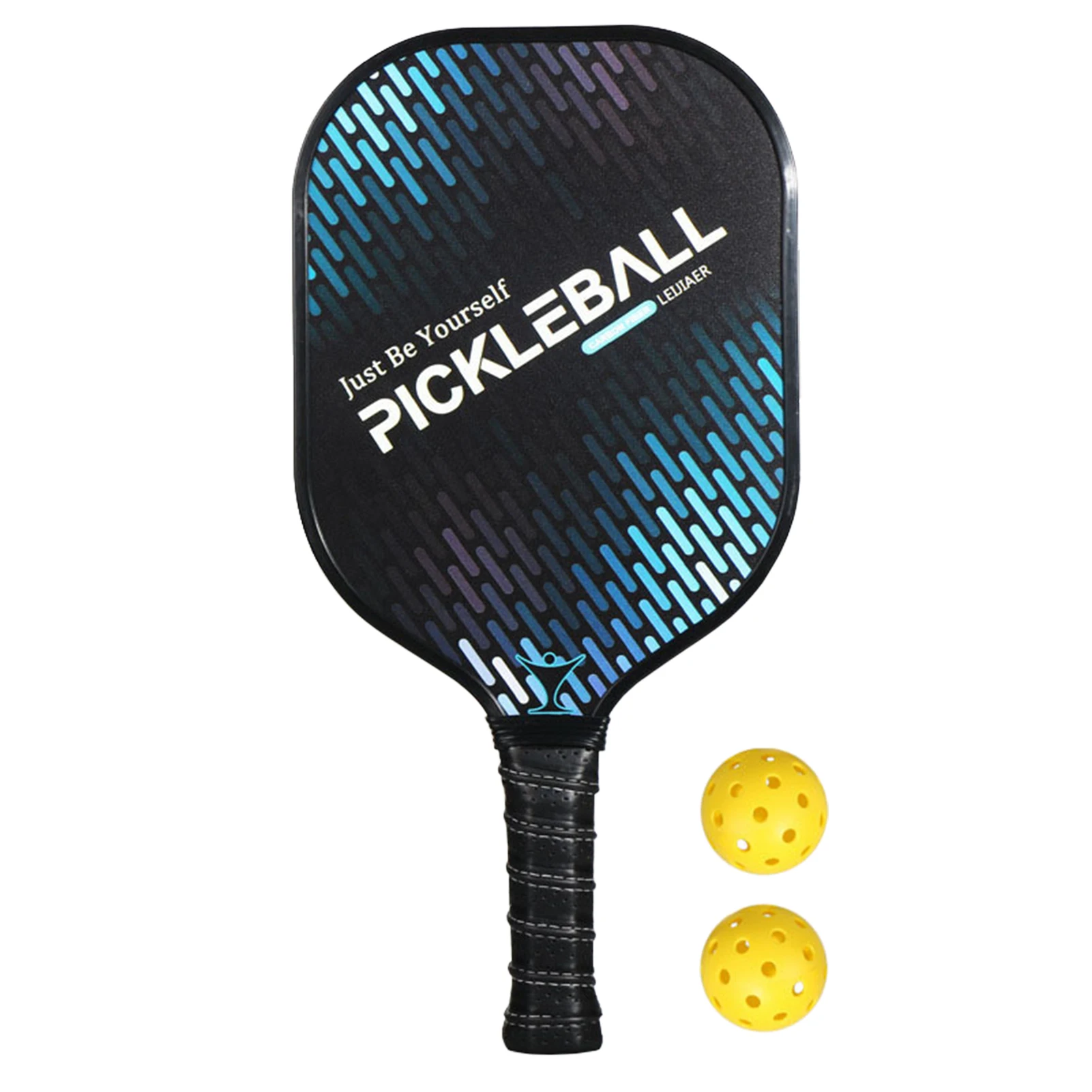 Outdoor Ultralight Pickleball Paddle and Ball Set Carbon Fiber Surface Pickle Ball Racket 1 Paddles with 2 Balls Paddle