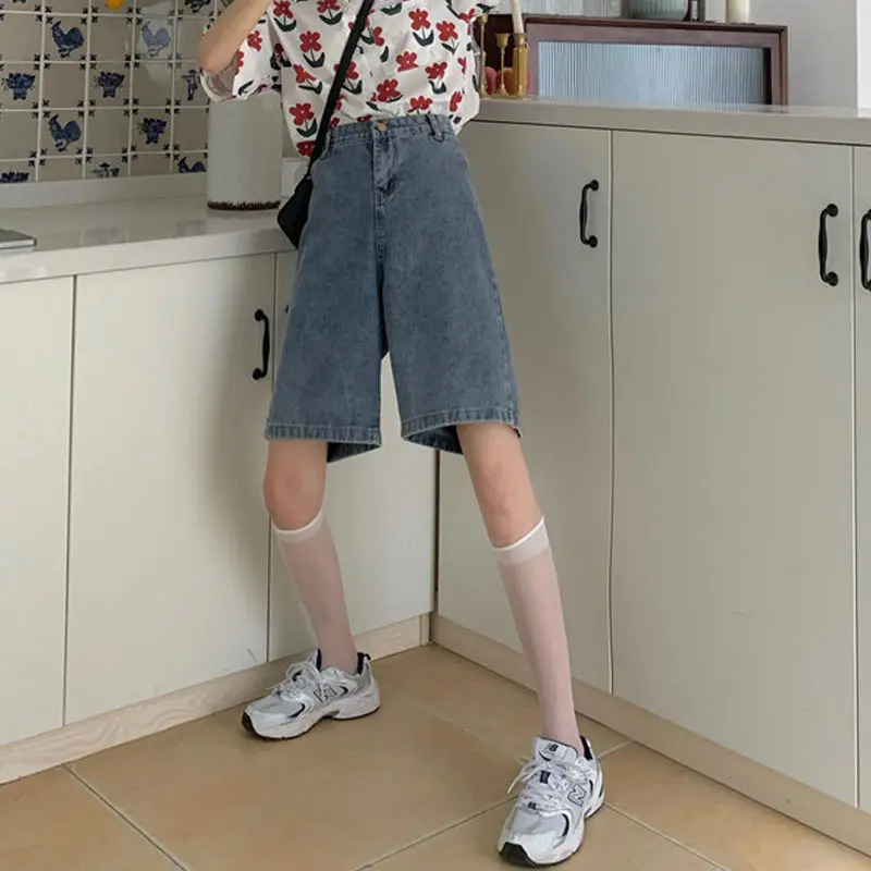 Women's Bermuda Jean Summer Woman Shorts Jeans Push Up Biker Workout Sports Denim Shorts Y2K High Waist Shorts Women Half Pants