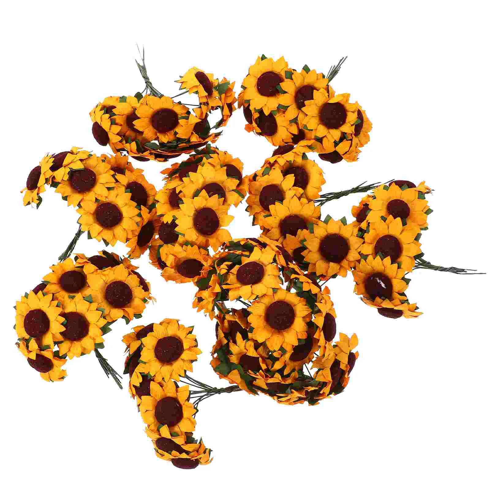 

100 Pcs Simulated Sunflower Simulation Decor Artificial Bridesmaid Gifts Fake Flowers Romantic Festive Bouquet Sunflowers Heads