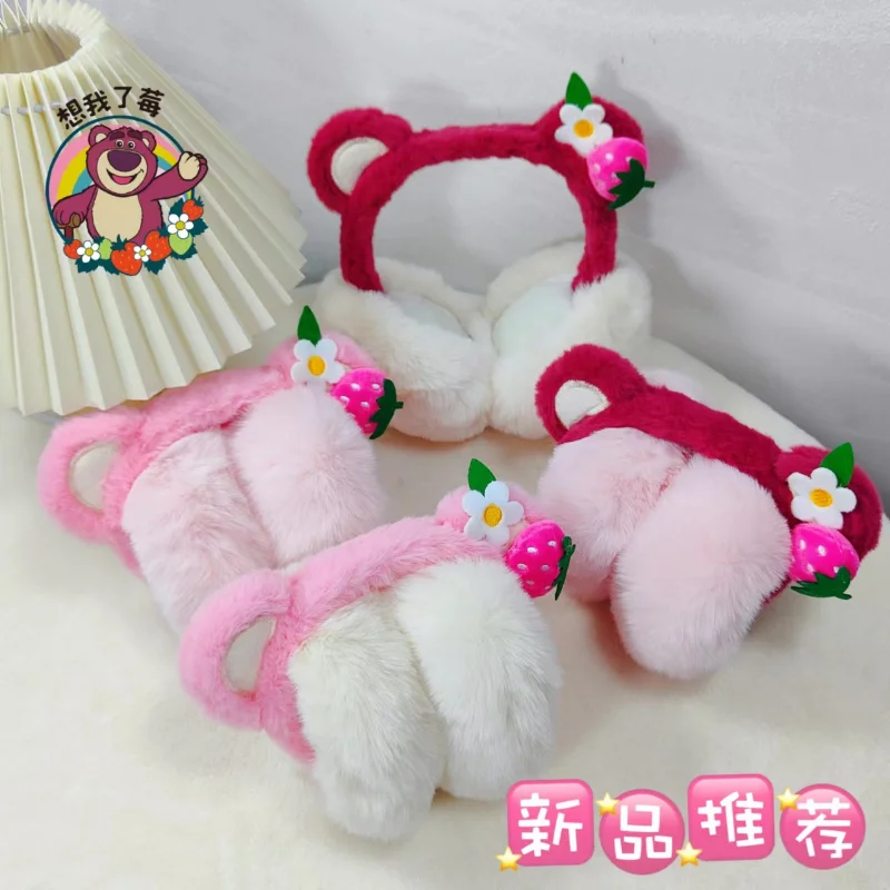 

Sanrio Winter Earmuffs Strawberry Cartoon Bear Warm Celebrity Student Cute Parent-child Muffs Windproof Kawaii Plush Ear Covers