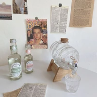 1000ml transparent glass water bottle dispenser tea milk lemonade jug drinkware drinking bottle with tap kitchen juice