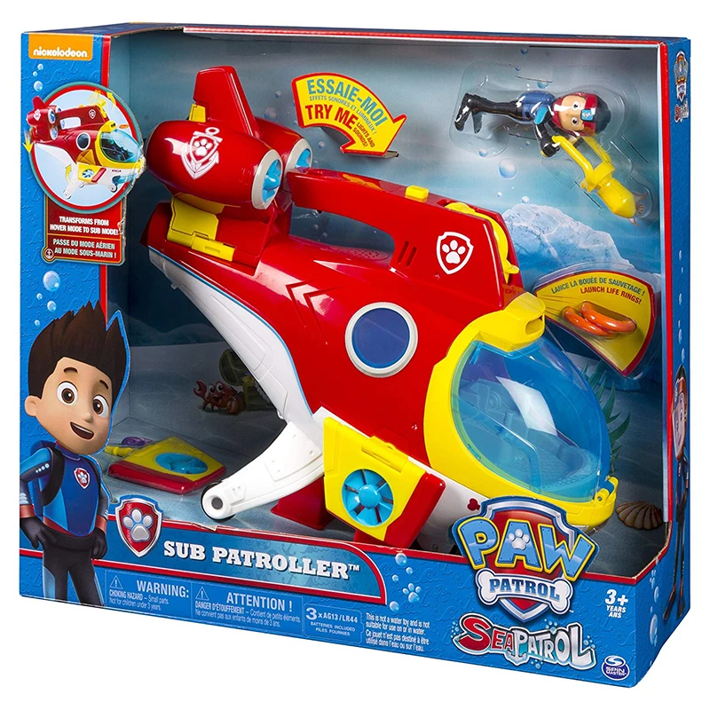 

Paw Patrol Marine Rescue Submarine Deformable and Glowing Toy Anime Doll Unit Rescue Bus Toy Boy Children's Birthday Gift