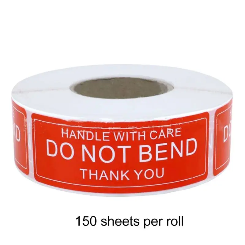 

150 & Pcs/Roll Warning Sticker Handle With Care DO NOT BEND Remind Labels