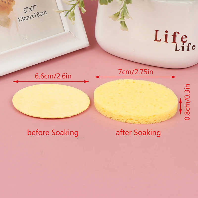 10PCS Face Cleaning Sponge Pad for Exfoliator Mask Facial SPA Massage Makeup Removal Thicker Compress Natural Cellulose Reusable images - 6