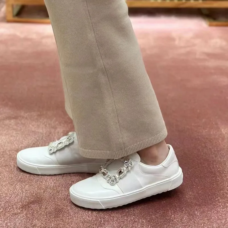 Top Quality Crystal Tennis Female Round Toe Slip-on Flat Ladies Casual Sneaker Lightweight Daily Activities Office Women Shoes