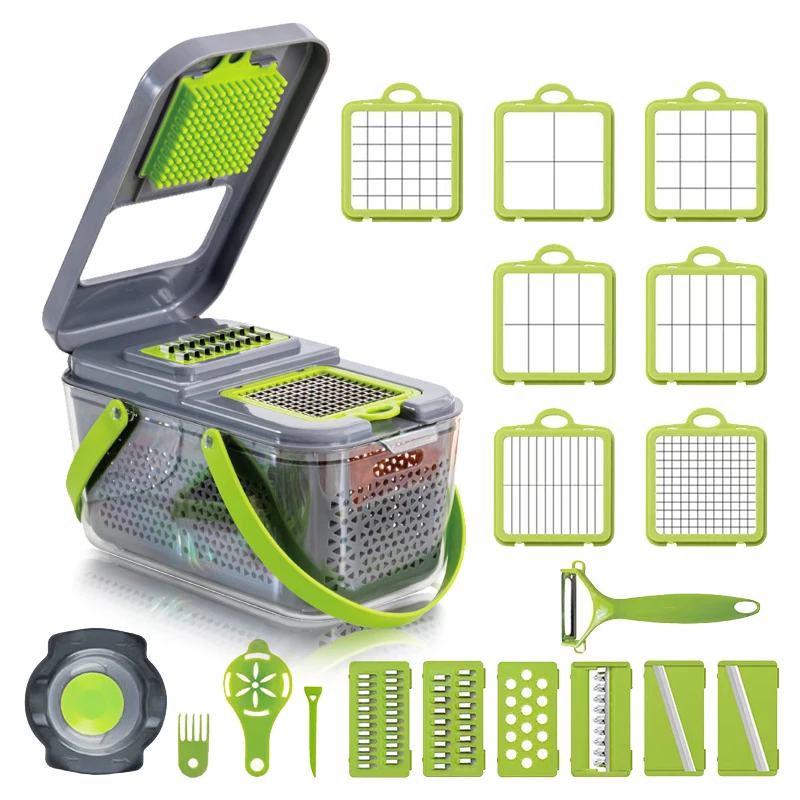 

Vegetable Chopper, Slicer Cutter Chopper and Grater, Adjustable Manual Food Chopper Slicer Vegetable Cutter Onion Potato Slicer