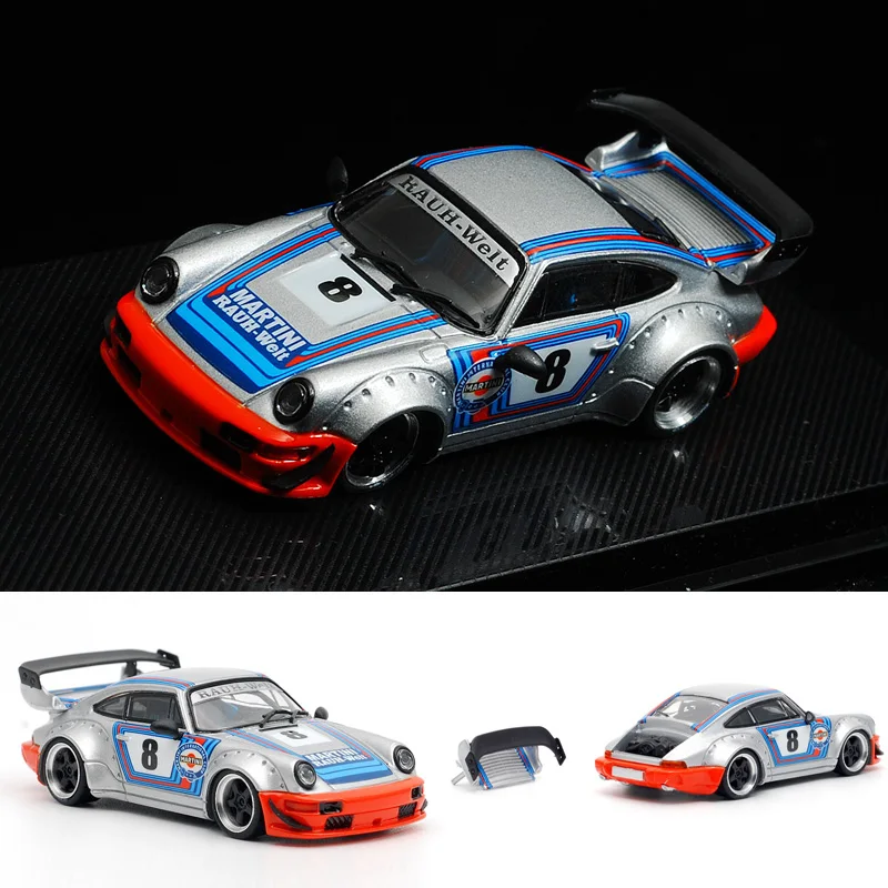 

CM alloy car 1:64 Martini MARTINI No. 8 RWB 964 rear wing detachable simulation car model collection decoration gift