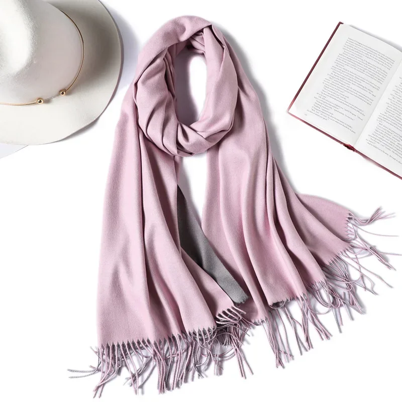 Женский зимний шарф средней длины однотонная теплая Повседневная шаль из