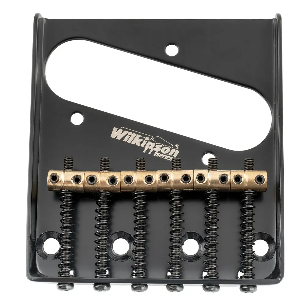 Фото Wilkinson черный 54 мм винтажный бридж 6 седло с латунным стволом для гитары Telecaster №4