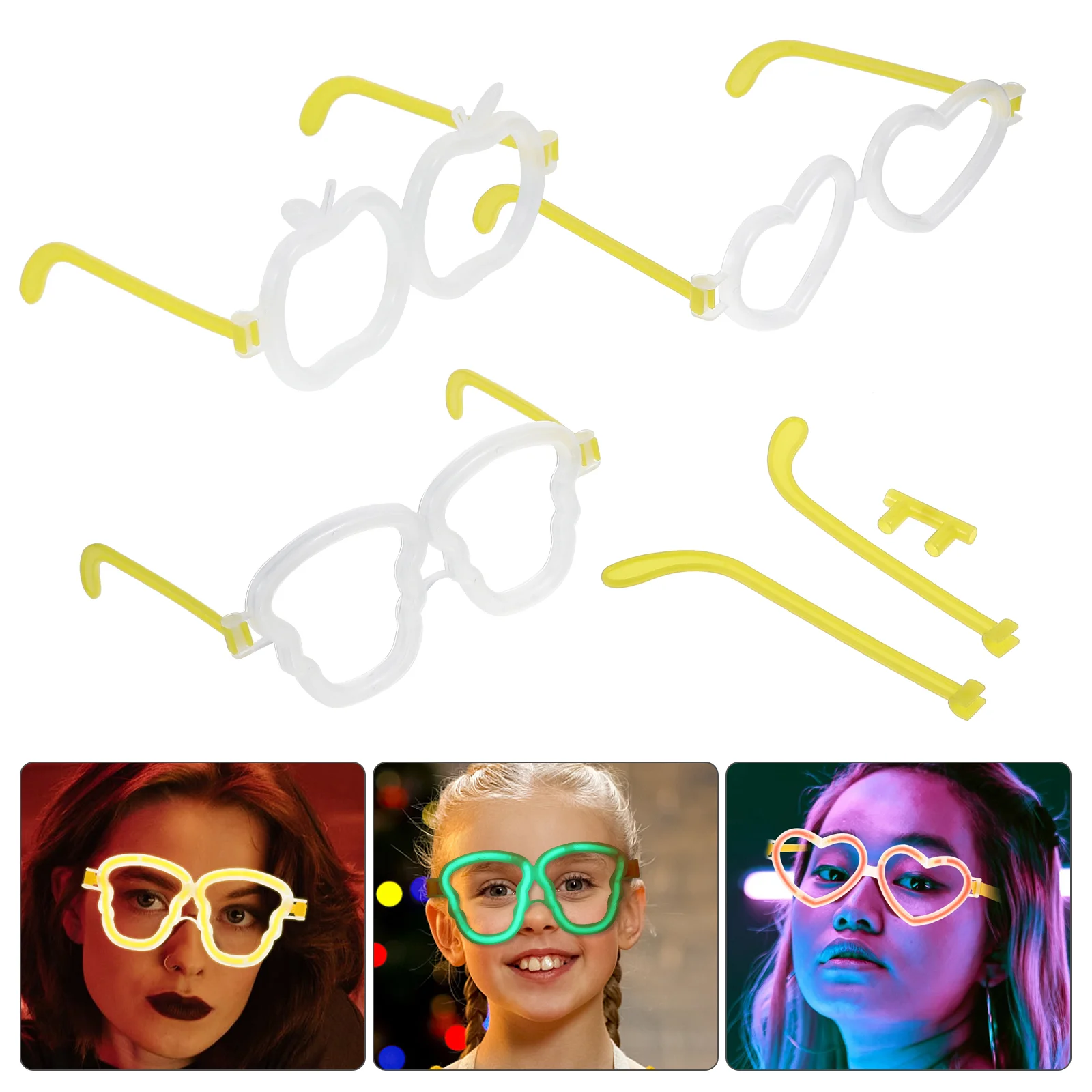 

Glasses Replacement Funny Parts Plastic Connectors Glow The Dark Glowing Eyeglasses Toy Frame DIY Stick