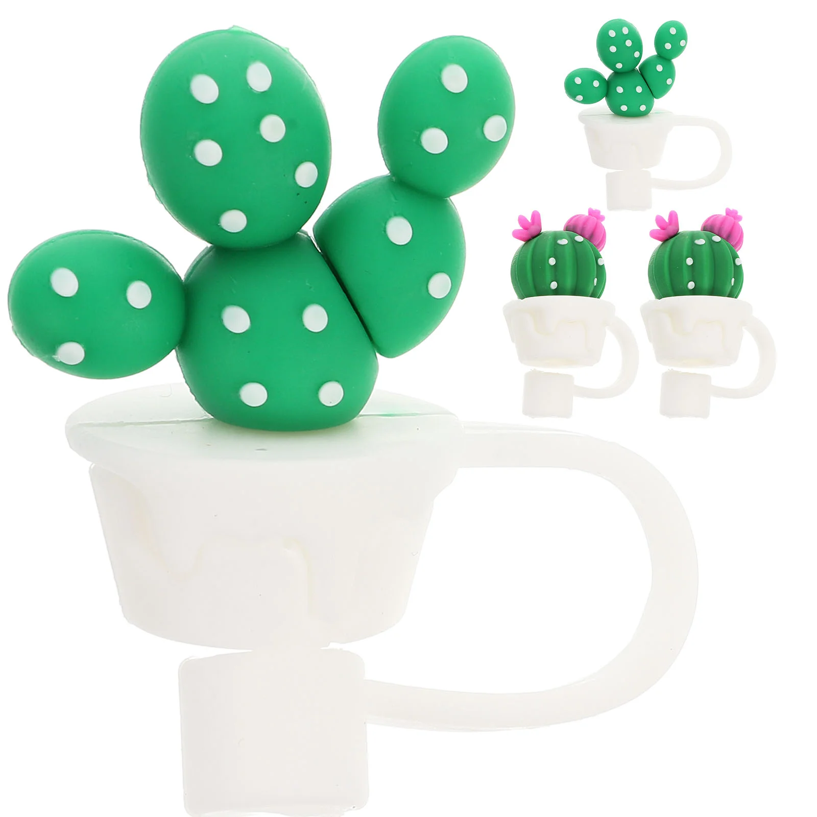 

4 Pcs Glass Cactus Straw Plugs Sombrero Vaquero Para Hombre Anti Covers Pvc Tip