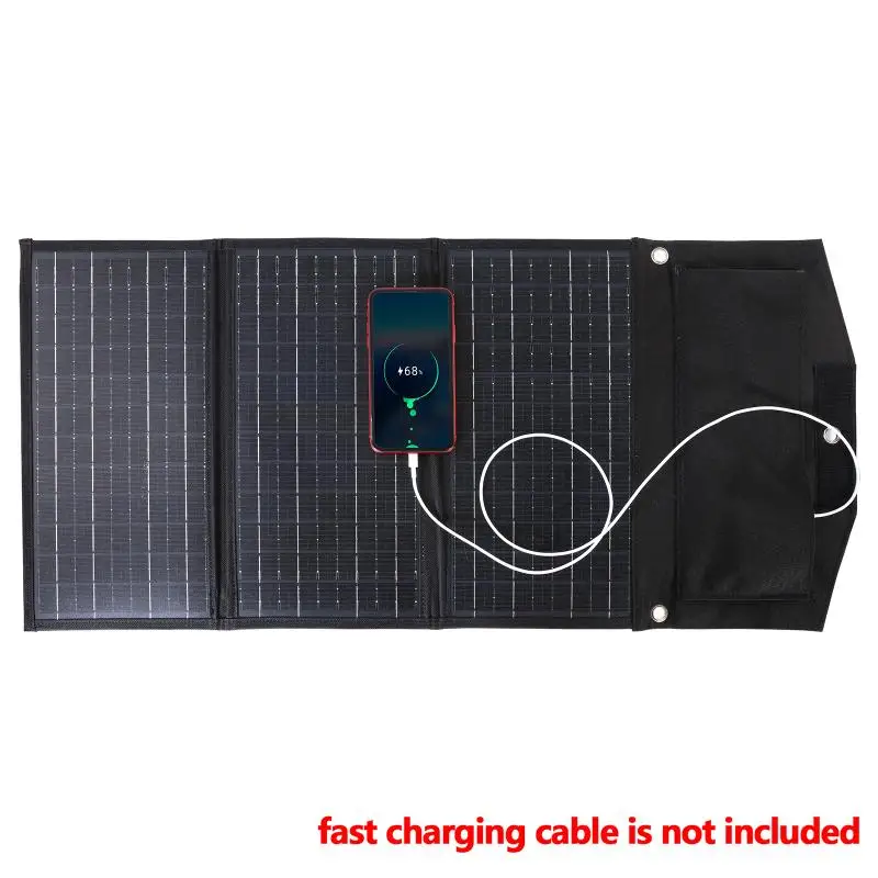 100w solar panel folding bag outdoor 18v dual usb charging board quick charger power bank emergency battery for phone portable free global shipping