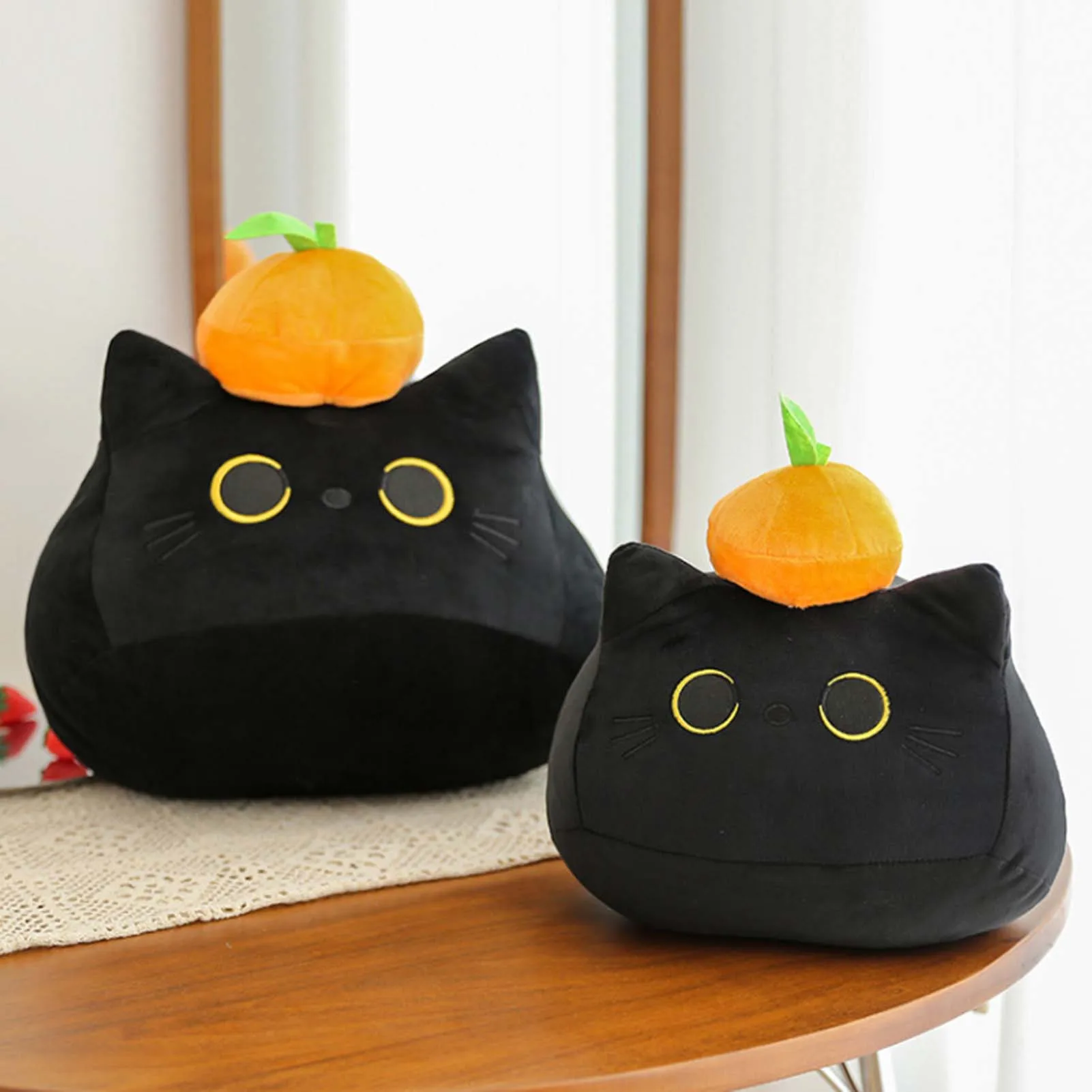 

30/40cm Kawaii Orange Black Cat Pillow Plush Doll Toys Cute Cute High Quality Gifts For Boys Girls Friends Decorate Childrens