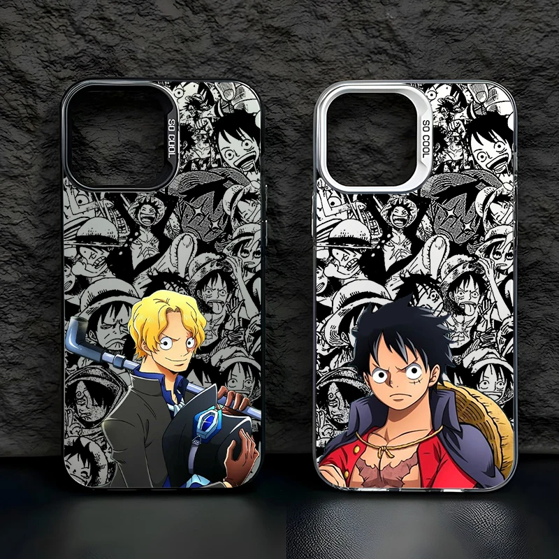 Роскошный цельный чехол Luffy Zoro для Apple iPhone 15 14 13 12 11 XS XR X Pro Max Plus цветной серебристый