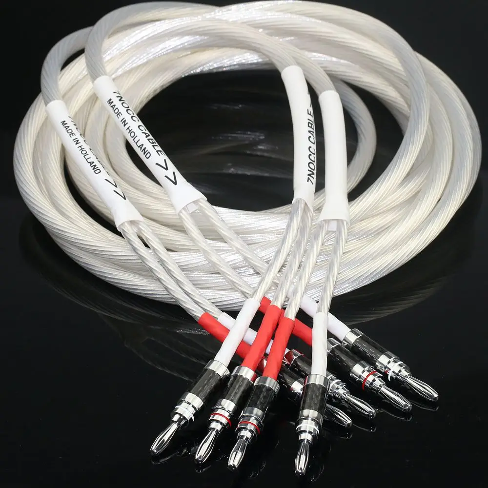 7NOCC посеребренный акустический кабель 24-жильный разъем типа банан/Y-штекер Hi-Fi