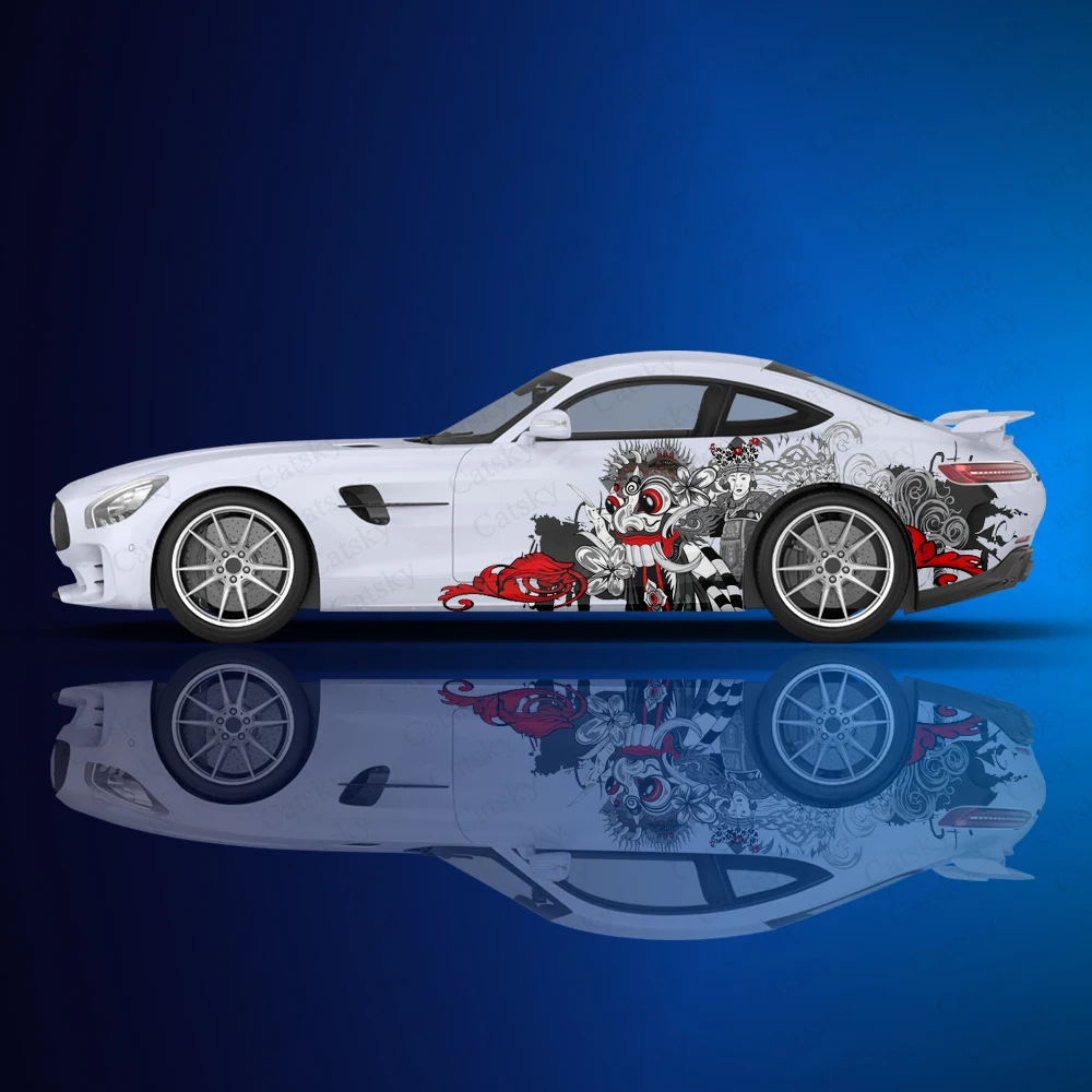 Японские элементы в виде льва, наклейка для автомобиля, комикс, графическая наклейка, Виниловая наклейка, универсальный размер, наклейка, сделай сам