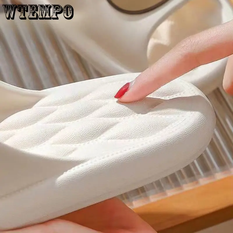 WTEMPO Solid Bear Slippers Cartoon Graffiti Shoes Women Summer Flip-Flops Beach Sandals Thick Platform Soft Casual Home Slippers