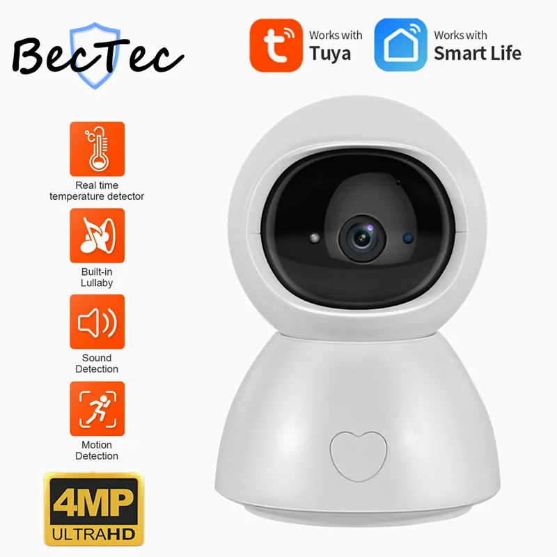 

Tuya 5G 4MP HD Wifi Camera Home Security Cameras With Privacy or VOX Mode Baby Cry Detection And A One-Click Alarm Button IP Cam