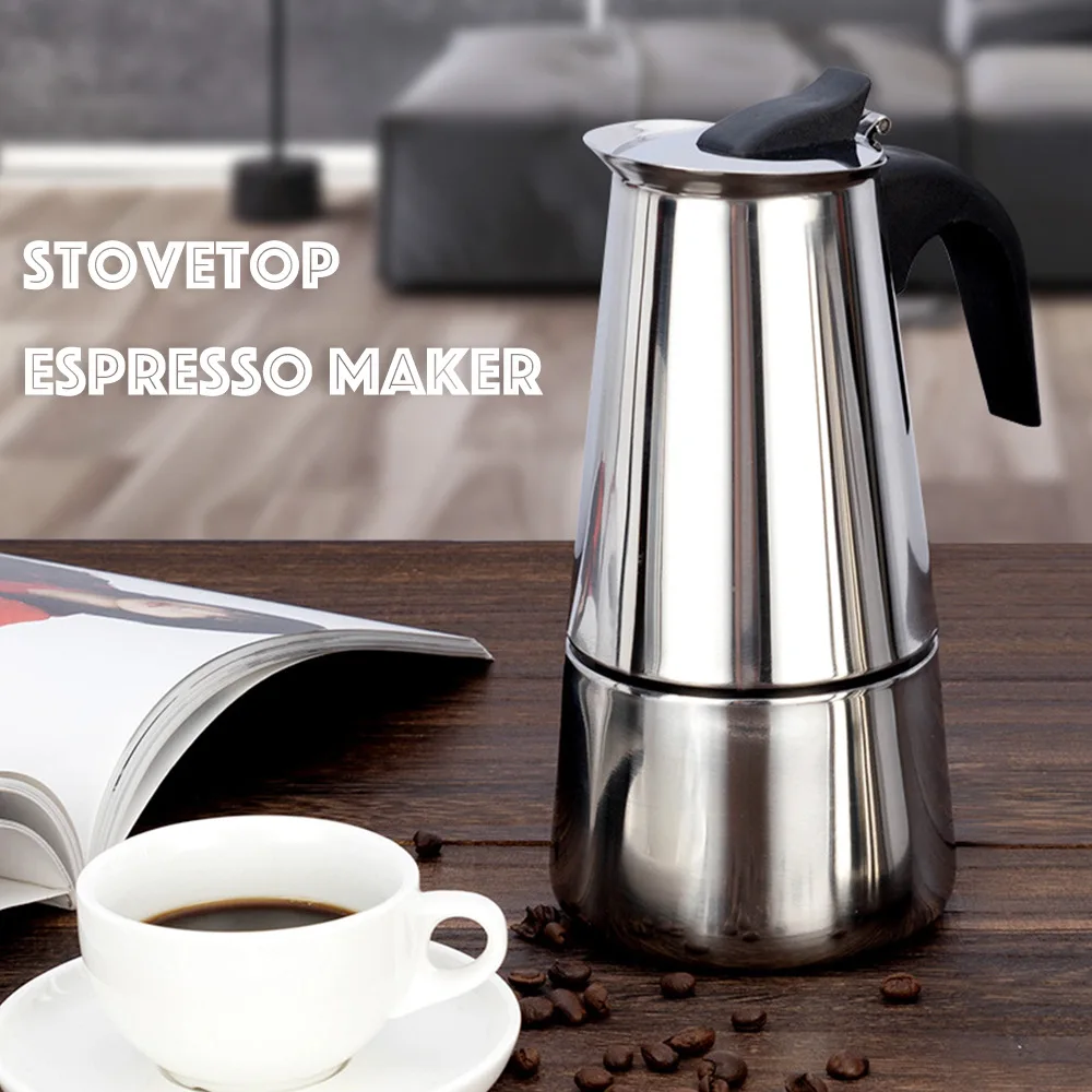 Кофейники из нержавеющей стали Moka кастрюля для эспрессо гейзера печь