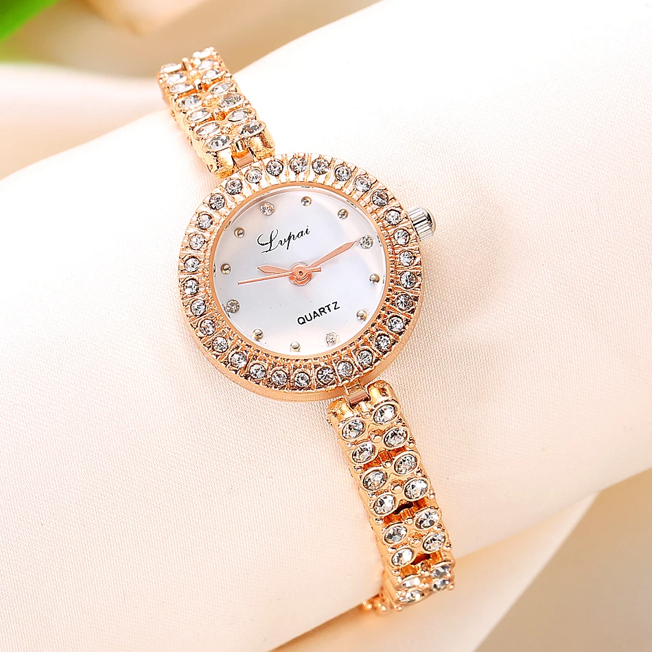 

Luxury Rhinestone Bracelet Quartz Women Watches Fashion Rose Gold Watch Women Watch Clock Relojes Mujer