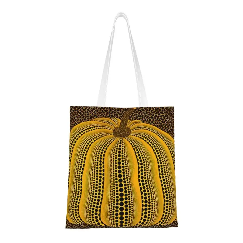 

Pink Polka Dot Yayoi Kusama Abstract Art Pumpkin Polka Grocery Tote Shopping Bags Women Canvas Shopper Shoulder Bags Handbags