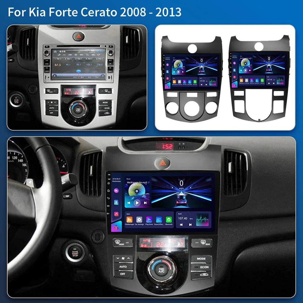 Фото Android 14 Carplay Auto WIFI + 4G Автомобильное радио для KIA Forte Cerato 2008 2009 2010 2011 2012 Мультимедийный видеоплеер Стерео GPS Аудио №2