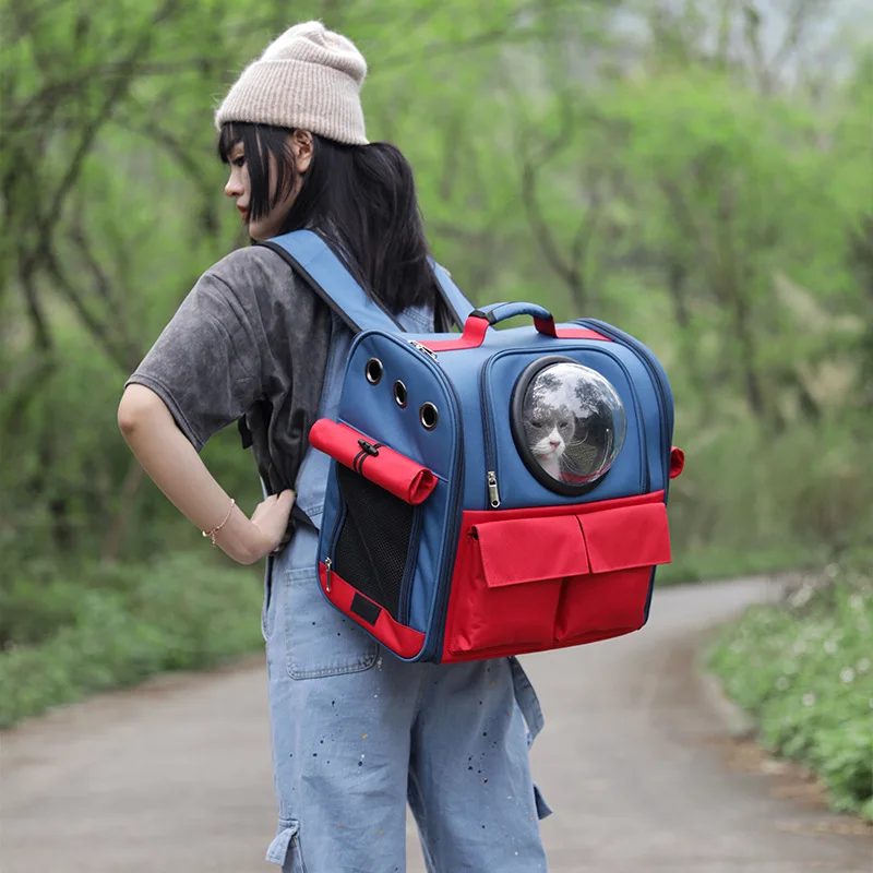 

2 Tones Pet Carrier Shoulder Backpack Breable Mesh Portable Bag for Small Medium Cats Dogs Collapsible Travel Carrier for Hiking