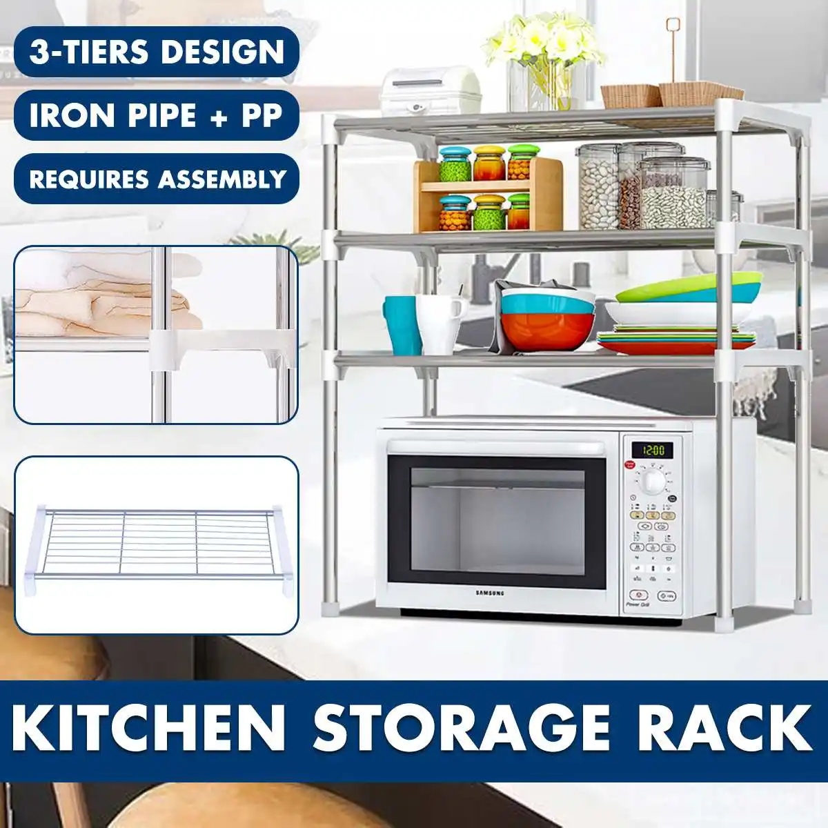 Регулируемая полка для микроволновой печи из нержавеющей стали съемная стойка