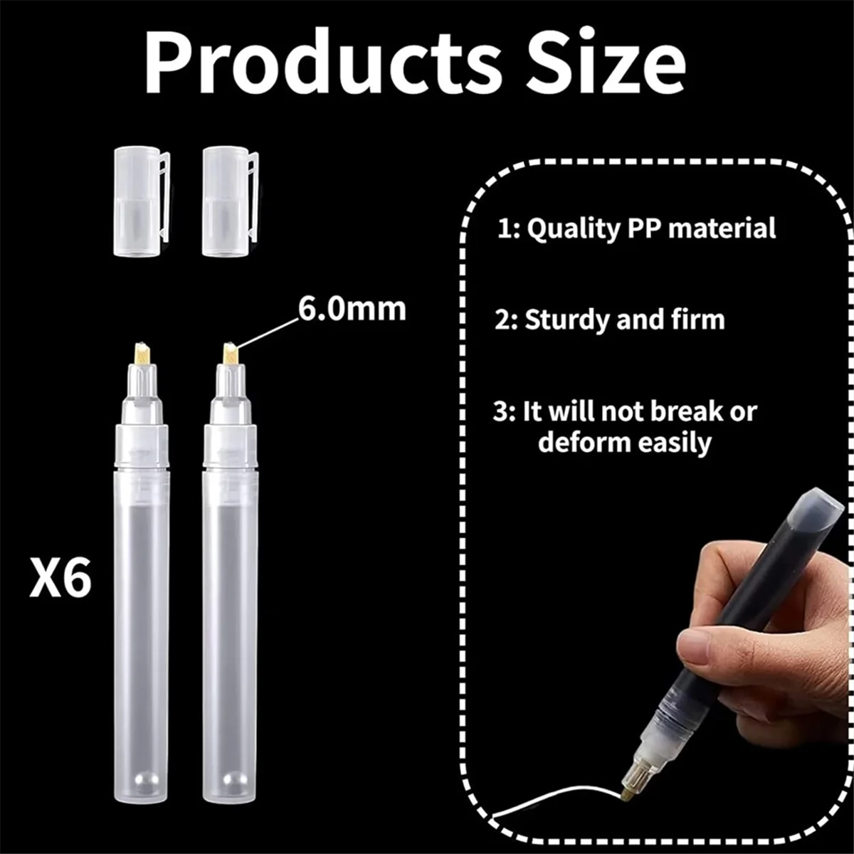 6 шт. пустые Заполняемые маркеры для рисования круглые поворотные Набор