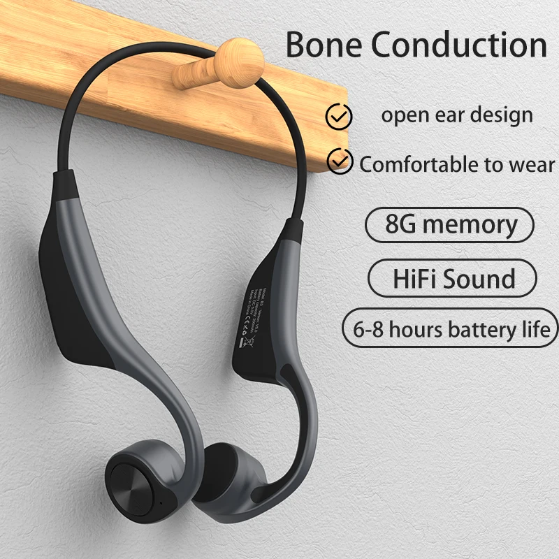 

Bluetooth 5,0 наушники с костной проводимостью, Беспроводные Hi-Fi стереонаушники, 8 ГБ ОЗУ, MP3-плеер для наушников xiaomi, sony, apple