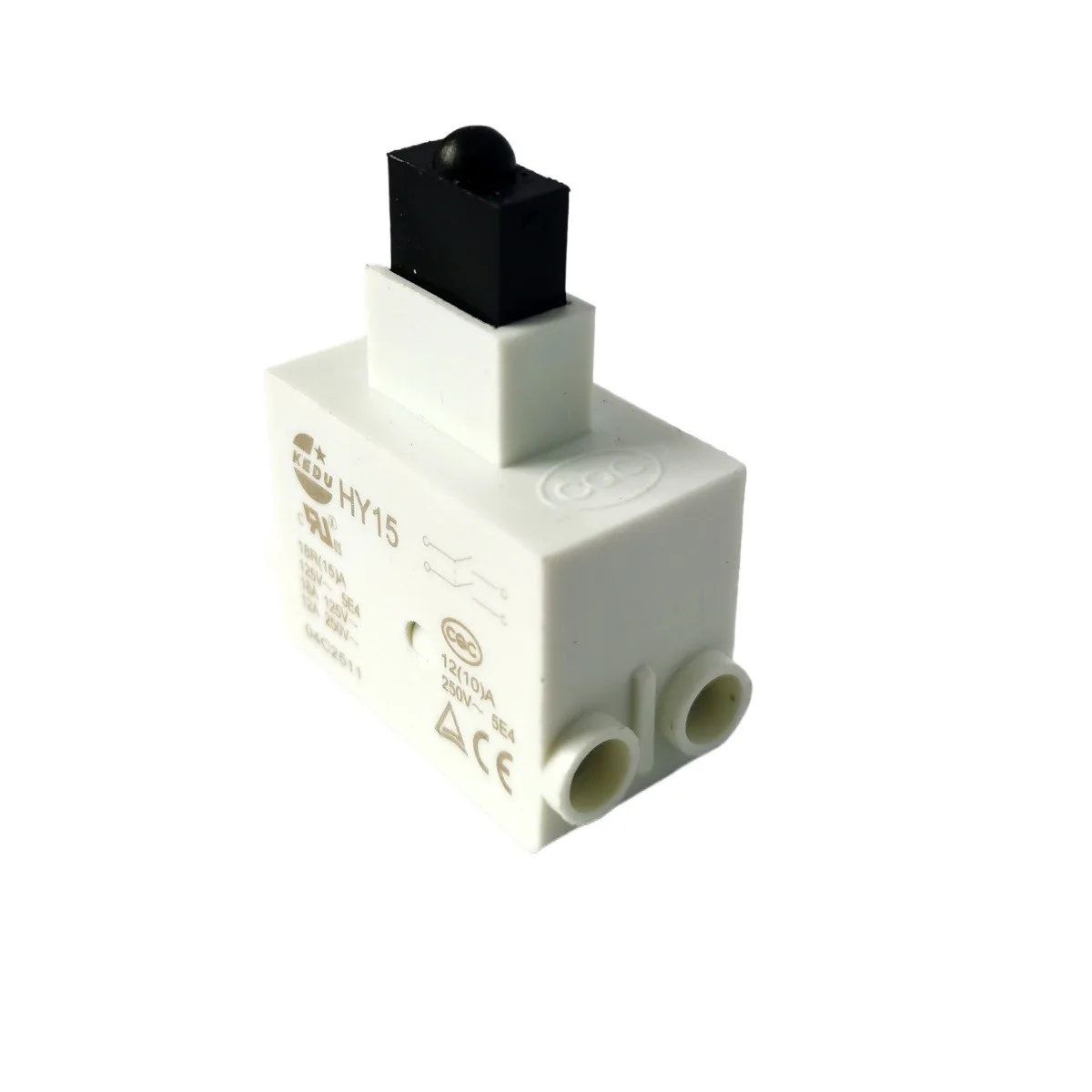 Фото Кнопочный выключатель KEDU HY15 18R 15A 125V 12A 250V 5E4 для ручных электроинструментов, газонокосилок и садового инвентаря №2