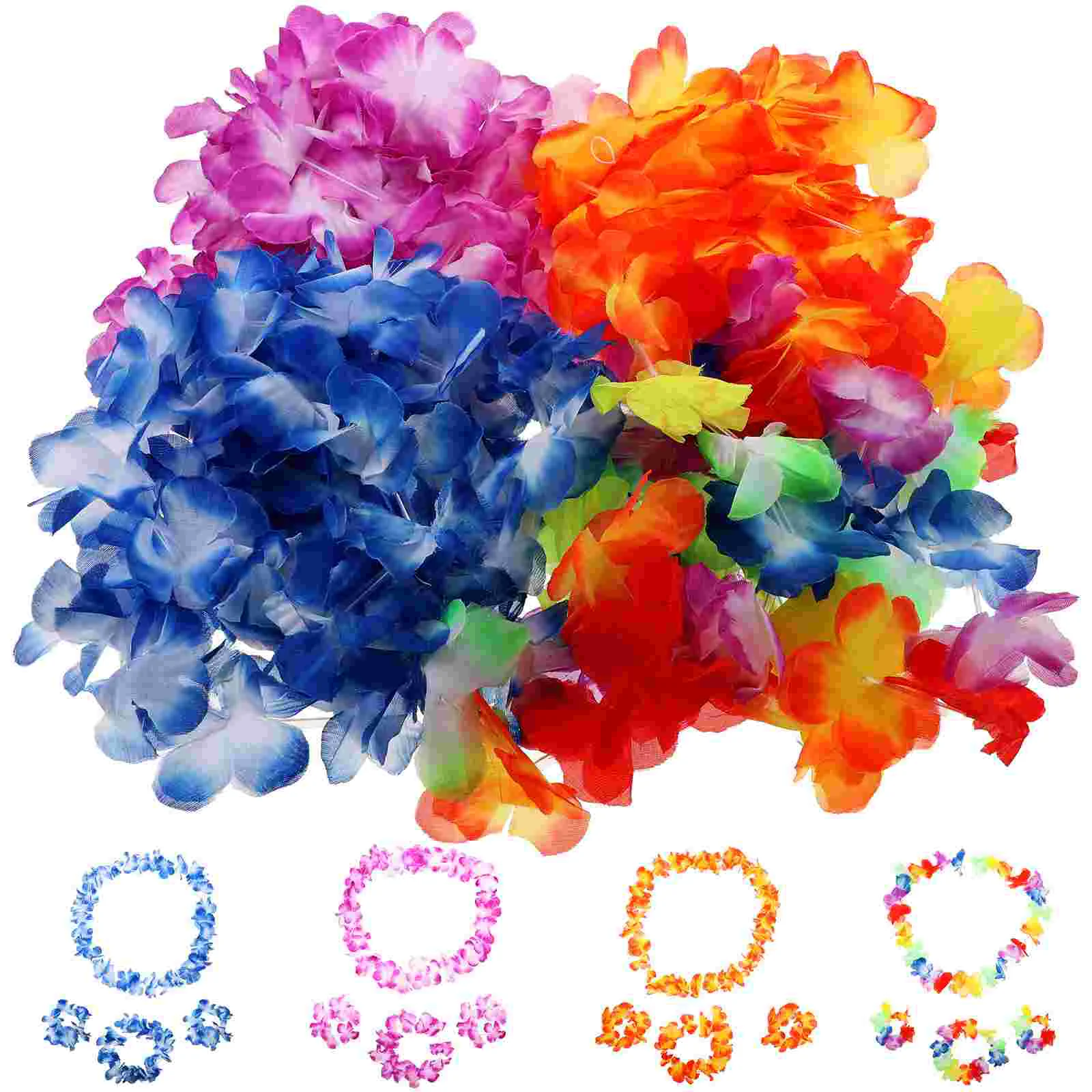 

Leis Luau Hawaiian Party Necklace Decorations Headbands Hawaii Skirt Flower Wristbands Floral Supplies Hula Headband