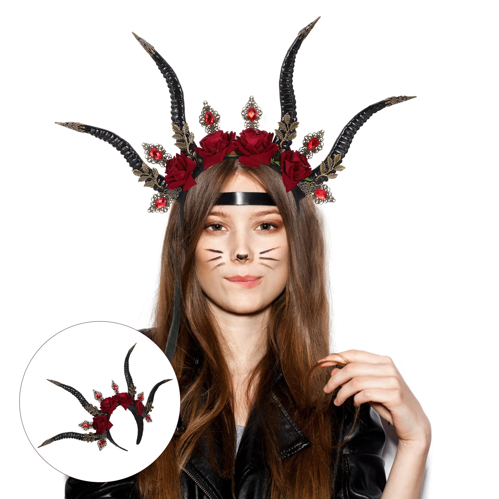 

Devil's Horn Headband Halloween Hair Hoops Headbands Role Play Outfits Antelope Photo Props Party Plastic Miss Costume