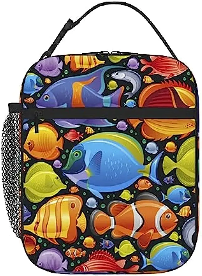 

Женский Ланч-бокс с принтом морской рыбы, многоразовый изолированный Ланч-бокс для мужчин, сумка-тоут для путешествий и пикника