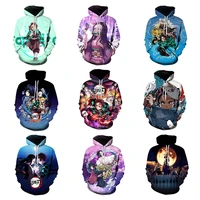 kamado nezuko cosplay hoodie 3d anime demon slayer women cartoon sweatshirt oversized loose casual pullovers