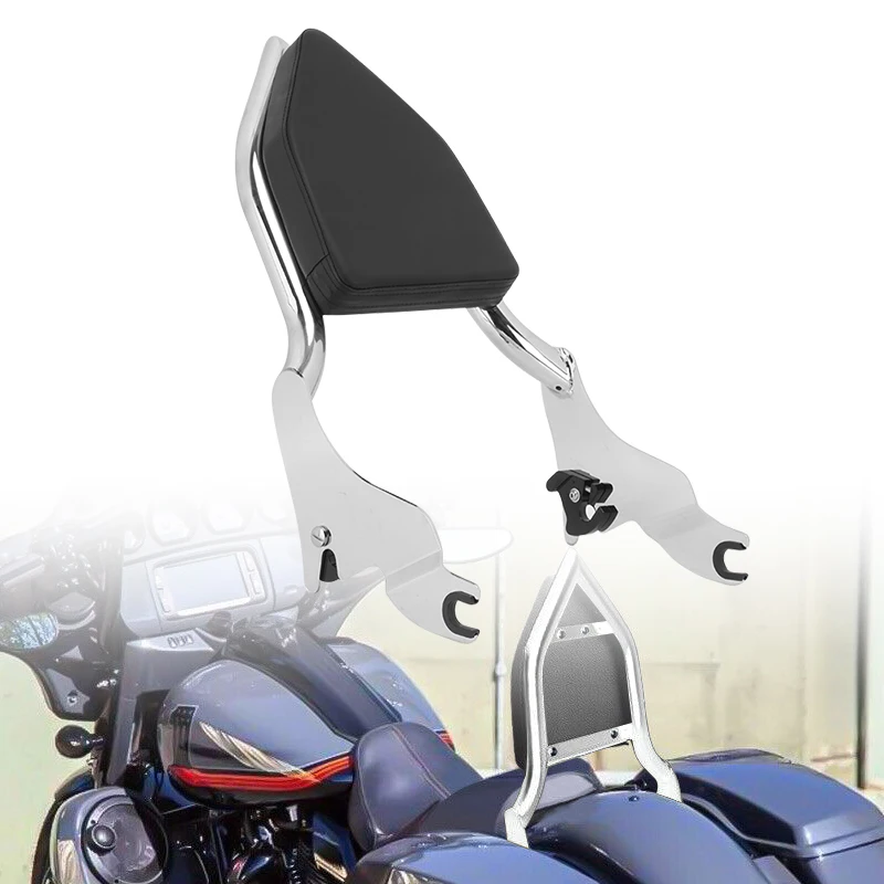 

Motorcycle Backrest Sissy Bar Rear Passenger Back Rest For Harley Touring Road King Glide Street Glide CVO 2009-2022