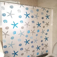 starfish curtain for bathroom waterproof shower curtain and anti mold screens for shower dish 180x180cm