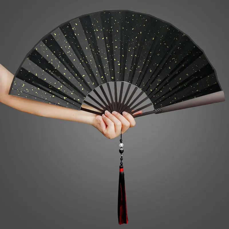

Chinese Style Metal Fan 9-inch Aluminum Magnesium Alloy Folding Fan Chinese Style Kung Fu Fan Silk Fabric Fan Folding Fan
