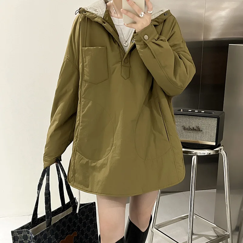 Autumn and Winter Hooded Cotton Women 2022 Winter New Loose Design Warm Cotton Jacket Women's Clothing Jackets Cotton Coat New