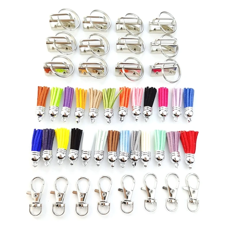 

Брелок для ключей Набор Из 75 шт. с кисточками DIY проект ручной работы набор для ювелирных изделий застежки ремни чемодан сумки ленты Сеть