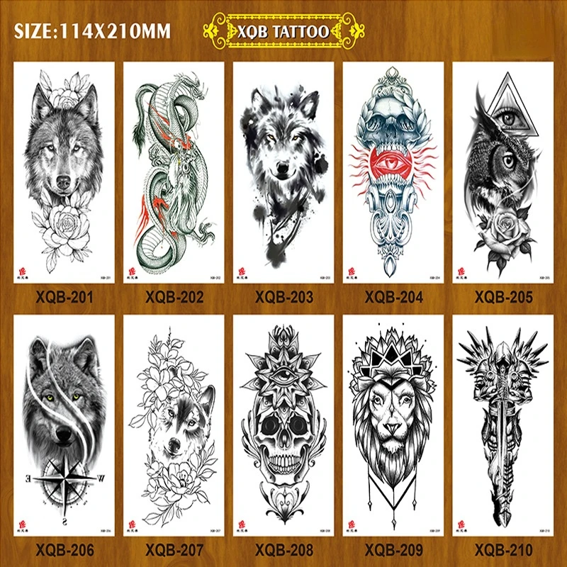 Водостойкая тату-наклейка на всю руку маленькая пол руки с рисунком цветка