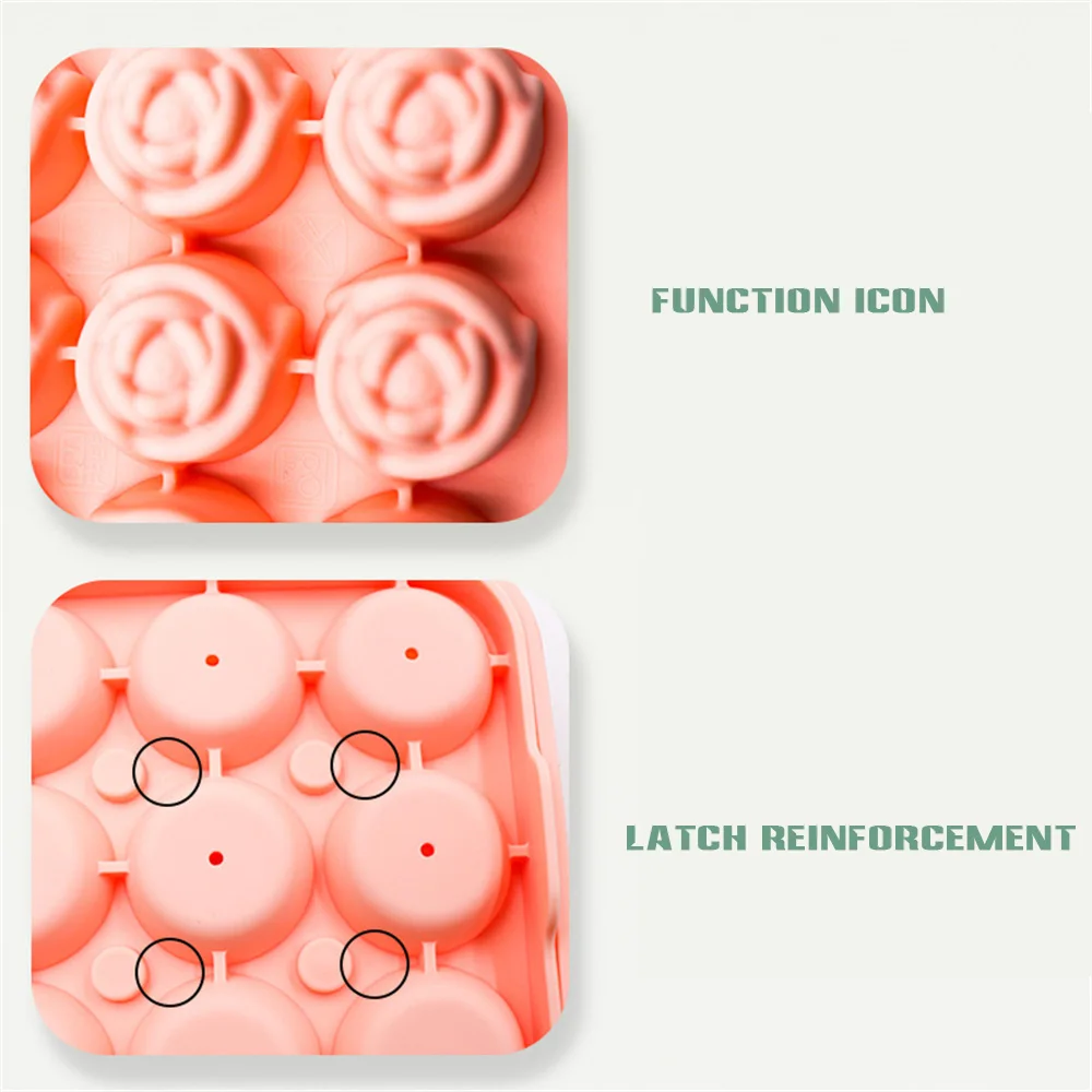 

Розовый трафарет для льда, силикон с крышкой, Ледогенератор, силикон с пищевым уровнем, 9 отсеков для льда, 4 цвета, GRSA889