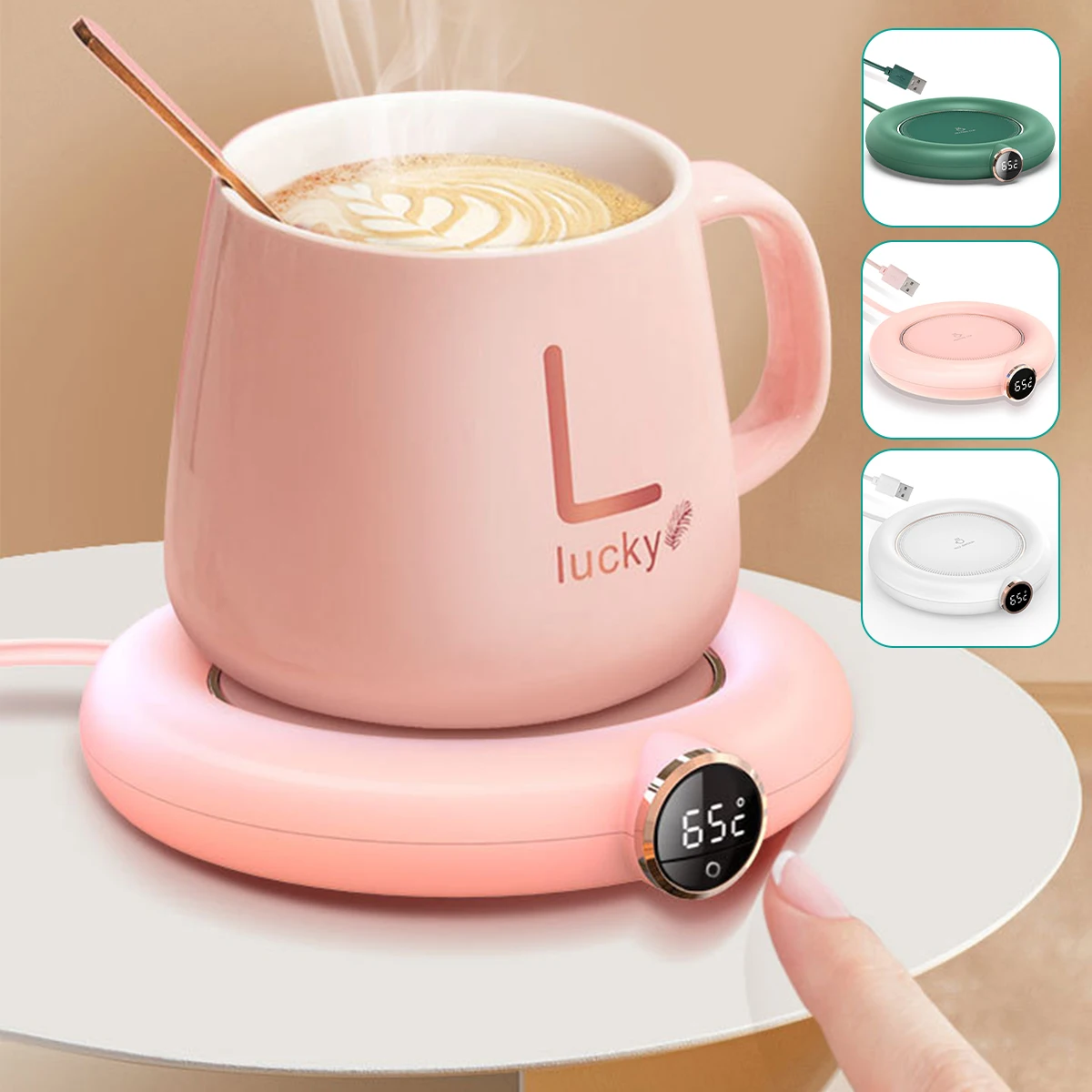 

Winter USB Heating Warm Cup Mat Constant Temperature Coaster 3 Gear Digital Display Adjustment Timing Heater for Coffee Milk Tea