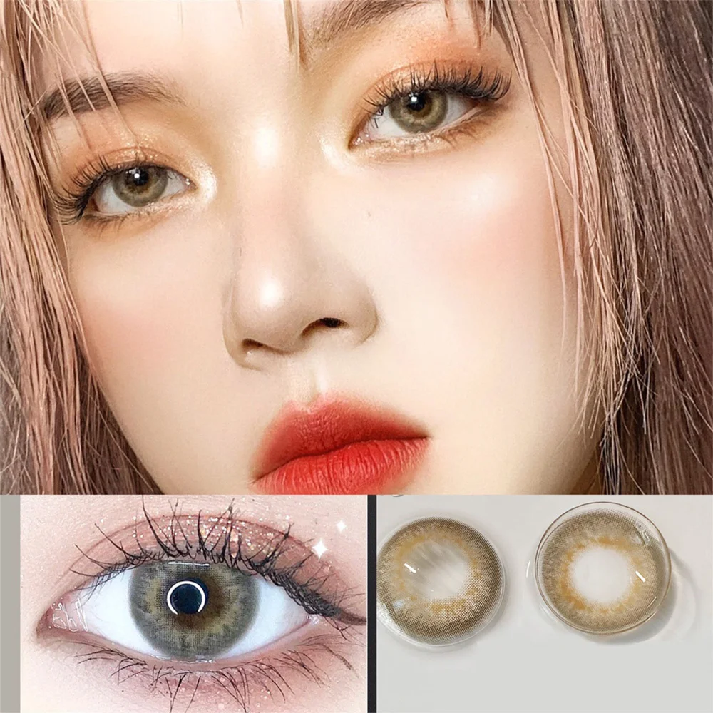 Коричневые цветные контактные линзы Русалка для глаз макияж маленькая красивая