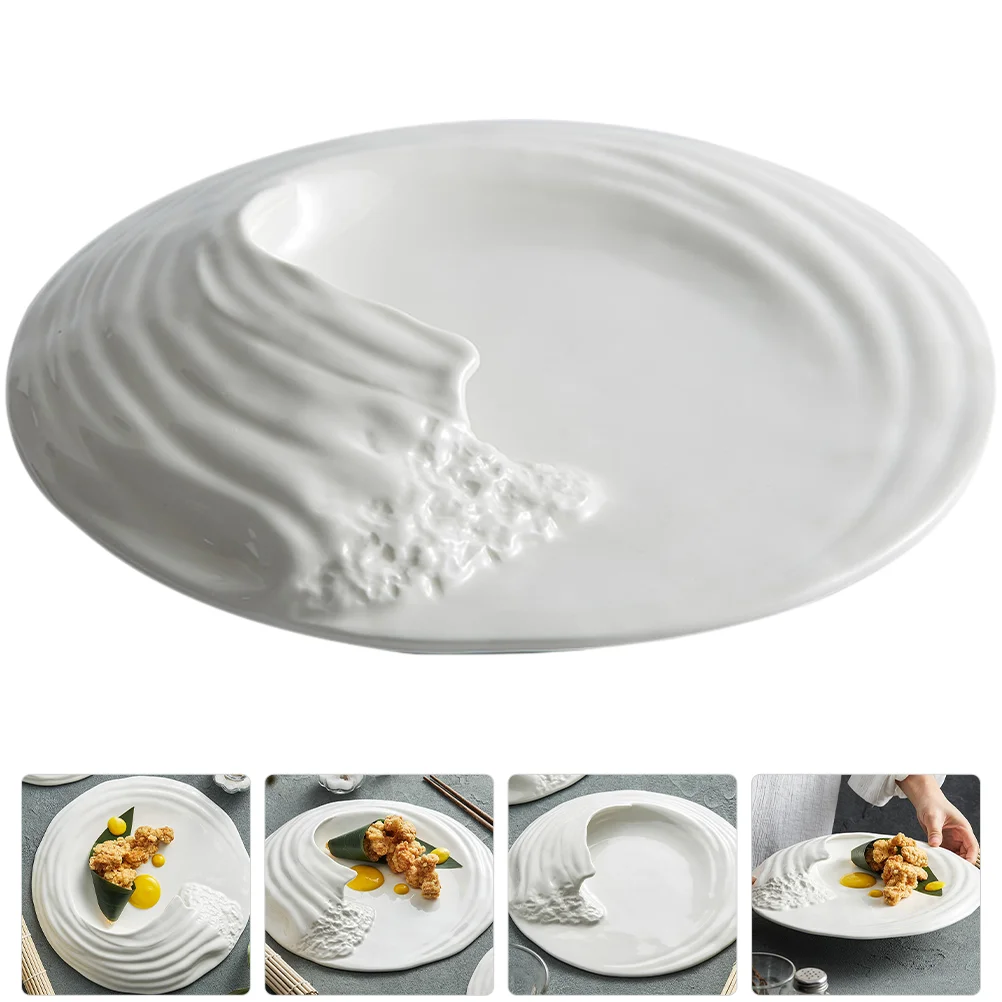 

Serving Plate Sushi Dish Dishes Tray Plates Dessert Platter White Fruit Snack Porcelain Steak Ceramic Round Janpanese Bowl