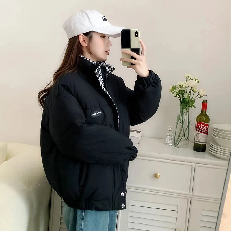 Cotton Padded Jacket Womens 2022 Autumn Winter New Korean Slim Loose Student Bread Clothes Female Casual Thick Warm Parkas Coat